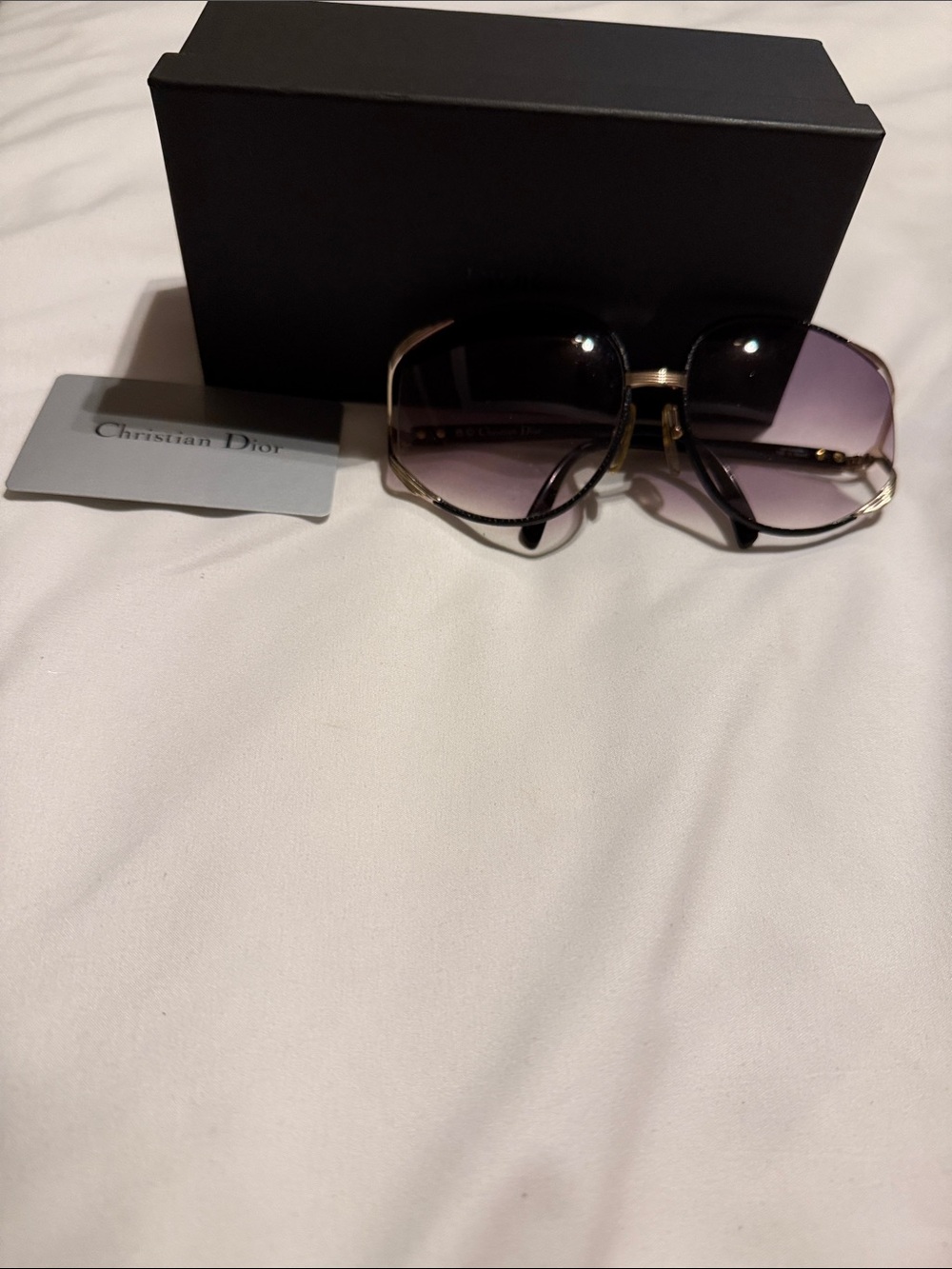Dior Women's Black Frame Sunglasses with Purple Gradient Lenses